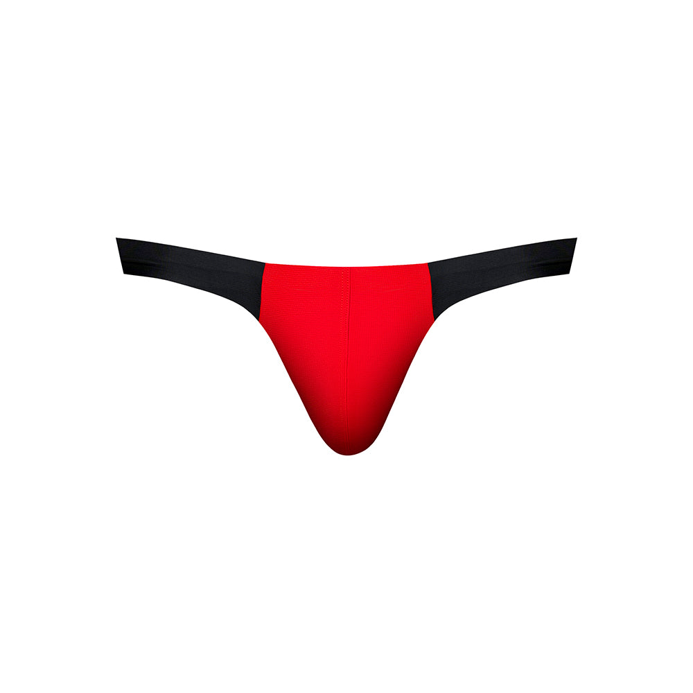 MALE POWER HOT MESH BONG THONG BLACK/RED L/XL