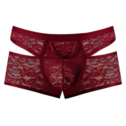 MALE POWER LUCIFER CUTOUT SHORT BURGUNDY XL