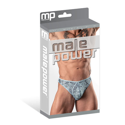 MALE POWER MARBLE MESH MINI MOONSHINE SILVER BLUE S/M
