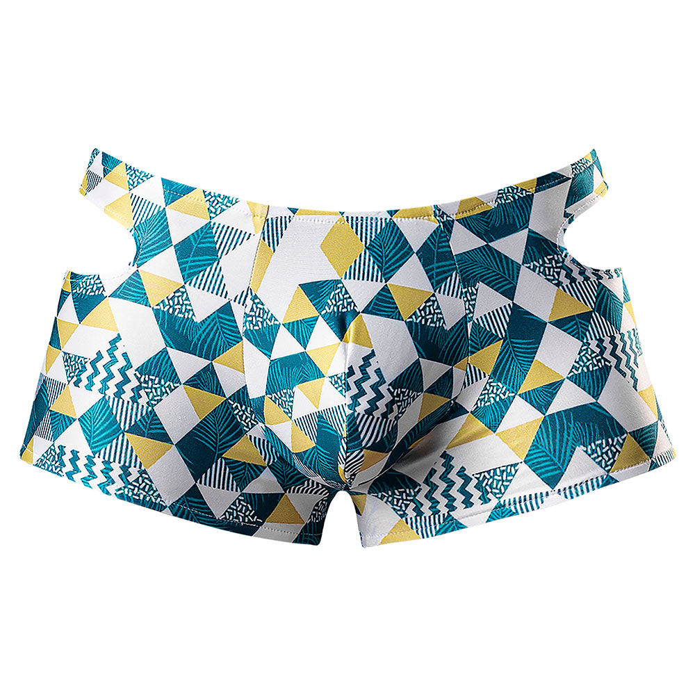 MALE POWER CUT IT OUT! CUTOUT MINI SHORT BLUE/WHITE M