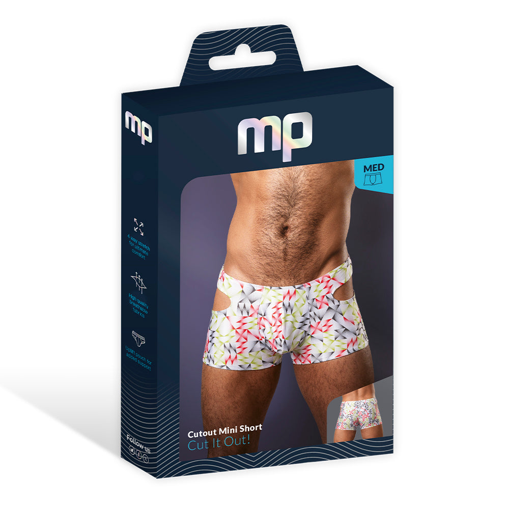 MALE POWER CUT IT OUT! CUTOUT MINI SHORT RED/BLACK S