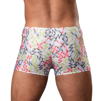 MALE POWER CUT IT OUT! CUTOUT MINI SHORT RED/BLACK L