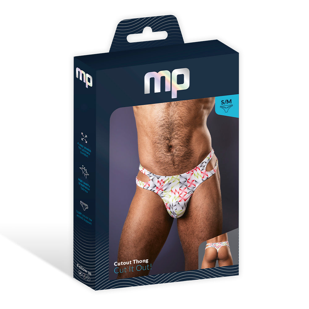 MALE POWER CUT IT OUT! CUTOUT THONG RED/BLACK L/XL