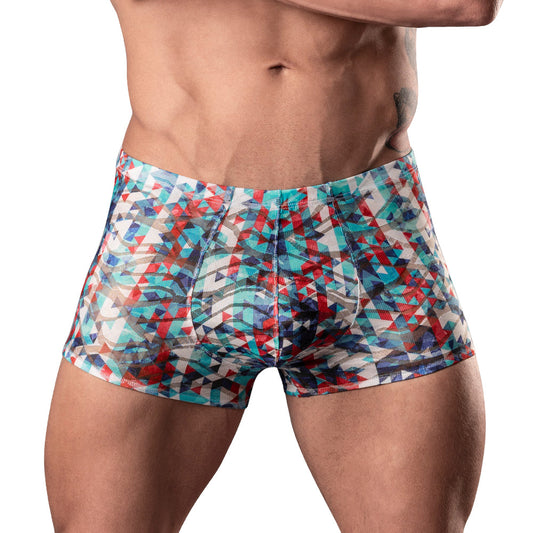 MALE POWER YOUR LACE OR MINE POUCH SHORT GEOMETRIC L
