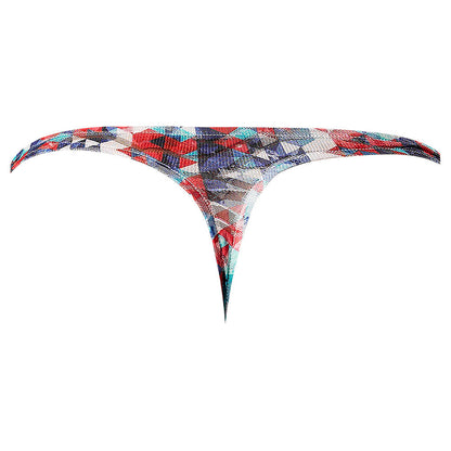 MALE POWER YOUR LACE OR MINE BONG THONG GEOMETRIC S/M