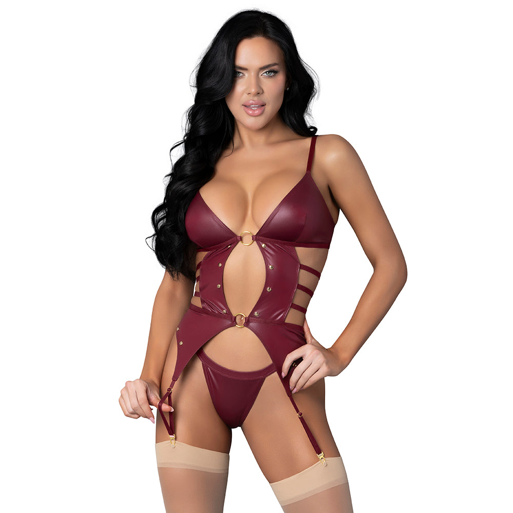 LUST FETISH KIRA BURGUNDY L/XL