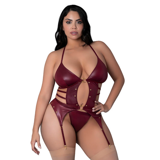 LUST FETISH - KIRA BURGUNDY QUEEN SIZE