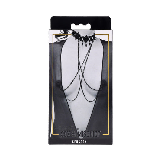 SPORTSHEETS - SEX & MISCHIEF LACE COLLAR WITH NIPPLE TIES