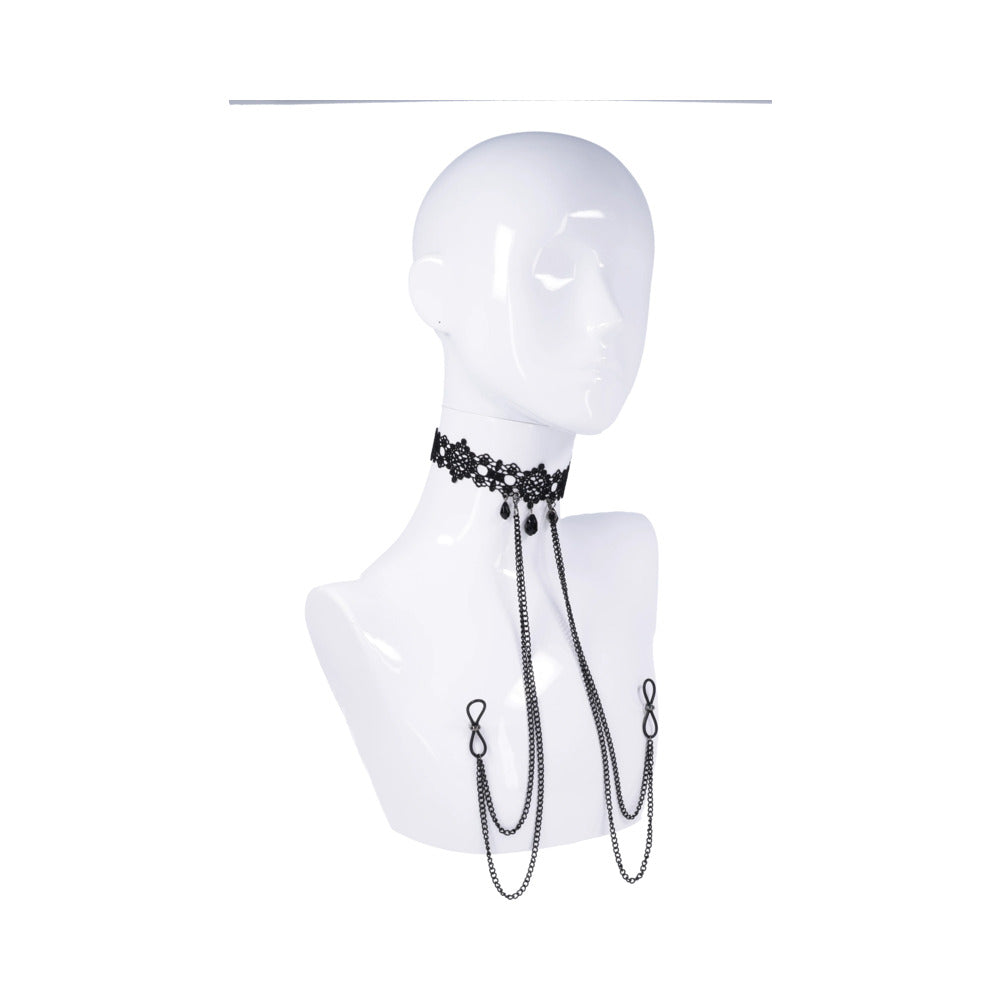 SPORTSHEETS - SEX & MISCHIEF LACE COLLAR WITH NIPPLE TIES