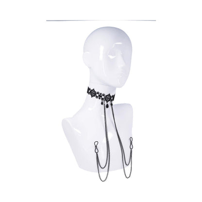 SPORTSHEETS - SEX & MISCHIEF LACE COLLAR WITH NIPPLE TIES