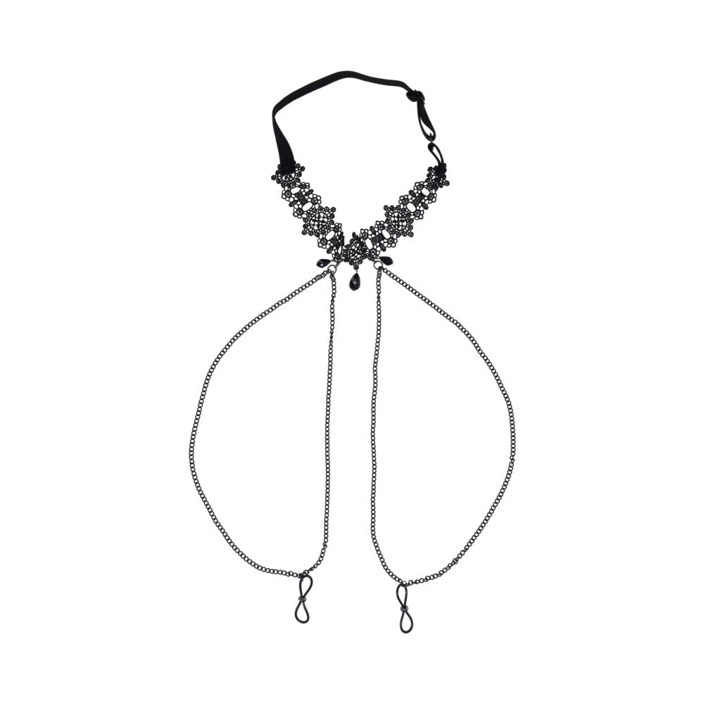 SPORTSHEETS - SEX & MISCHIEF LACE COLLAR WITH NIPPLE TIES