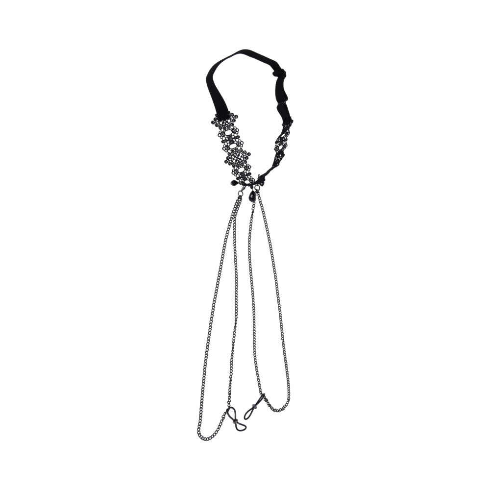 SPORTSHEETS - SEX & MISCHIEF LACE COLLAR WITH NIPPLE TIES