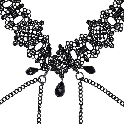 SPORTSHEETS SEX & MISCHIEF LACE COLLAR WITH NIPPLE TIES