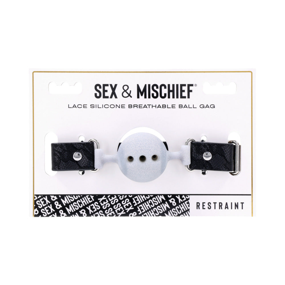 SPORTSHEETS SEX & MISCHIEF LACE SILICONE BREATHABLE BALL GAG