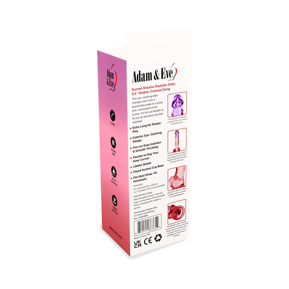 ADAM & EVE SUNSET DREAMS REALISTIC DILDO 9.5 IN.