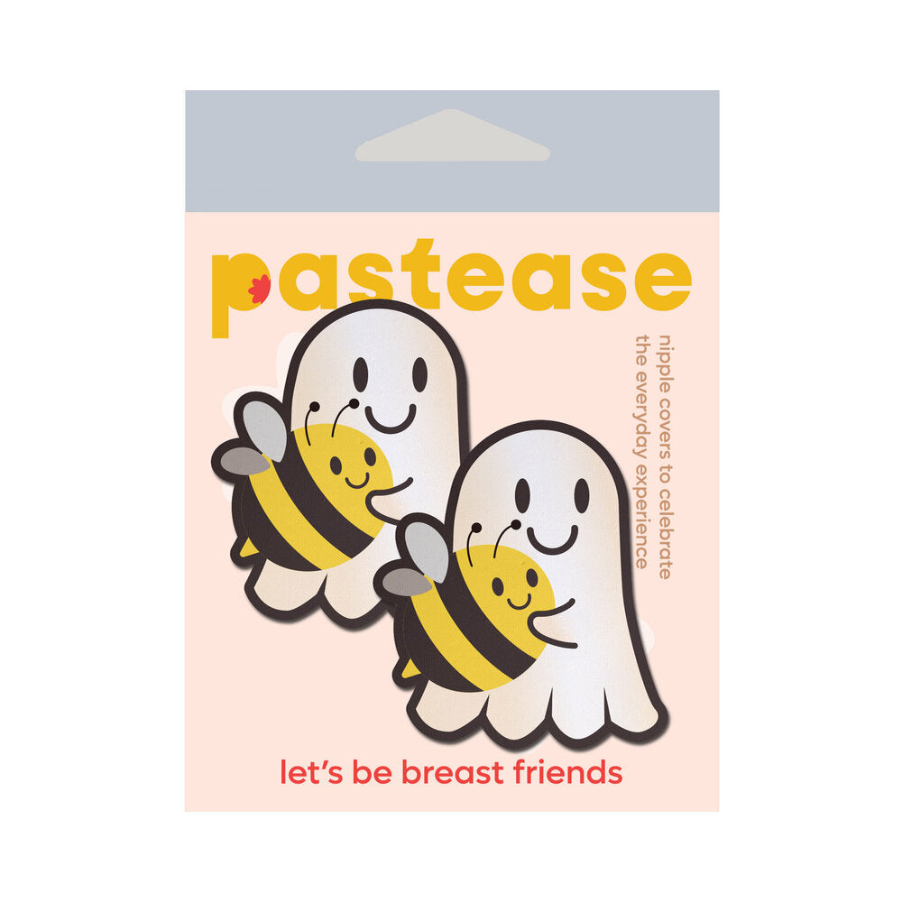 PASTEASE BOO-BEE PASTIES: KAWAII GHOST WITH BEE FRIEND NIPPLE COVERS