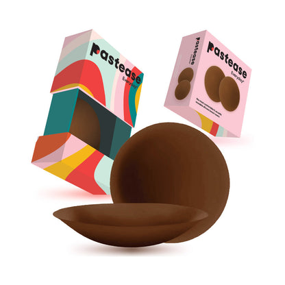 PASTEASE - HALOS REUSABLE STICKY ADHESIVE SILICONE NIPPLE COVER DARK LARGE D+ CUP