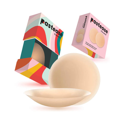 PASTEASE - HALOS REUSABLE STICKY ADHESIVE SILICONE NIPPLE COVER LIGHT LARGE D+ CUP