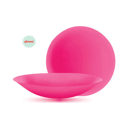 PASTEASE HALOS REUSABLE STICKY ADHESIVE SILICONE NIPPLE COVER NEON PINK GLOW-IN-THE-DARK SMALL A-C CUP