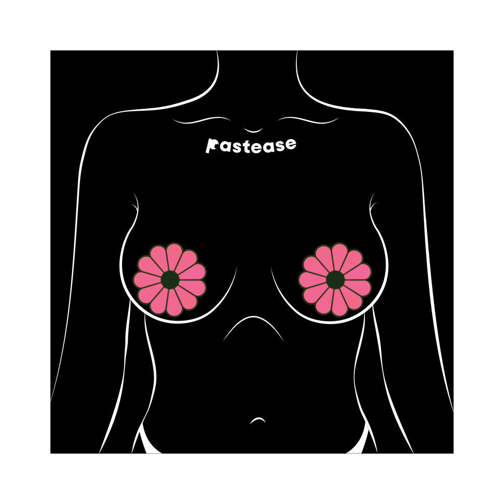 DAISY: NEON GREEN & GLOW-IN-THE-DARK NEON PINK PETAL PASTIES NIPPLE COVERS