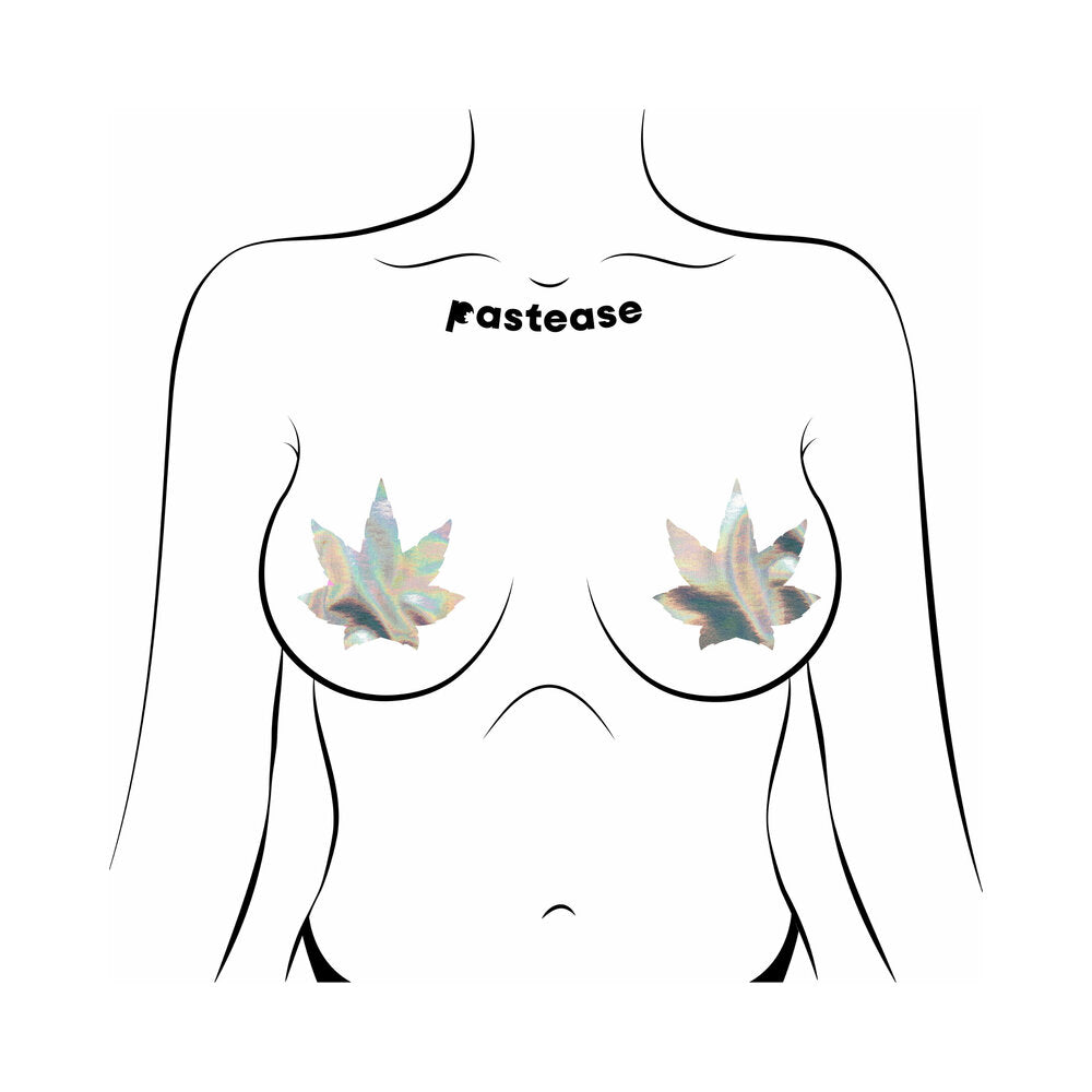 PASTEASE INDICA POT LEAF: SILVER HOLOGRAPHIC WEED PASTIES