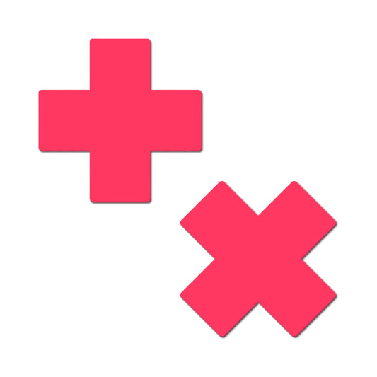 PASTEASE - X: GLOW IN THE DARK NEON CROSS PASTIES NIPPLE COVERS