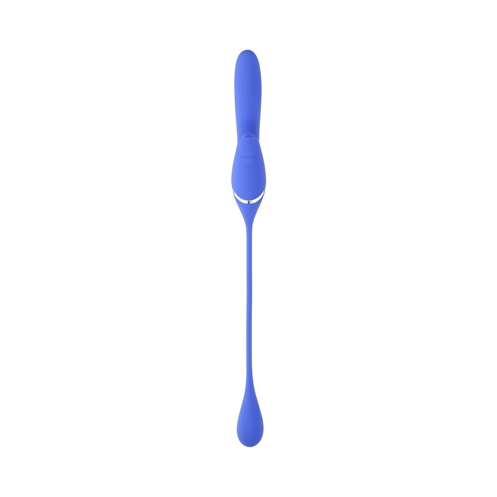 EVOLVED ALL IN RECHARGEABLE DUAL VIBRATING TAPPING VIBE SILICONE BLUE