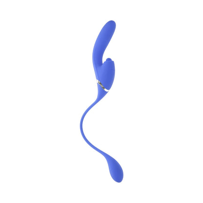 EVOLVED ALL IN RECHARGEABLE DUAL VIBRATING TAPPING VIBE SILICONE BLUE