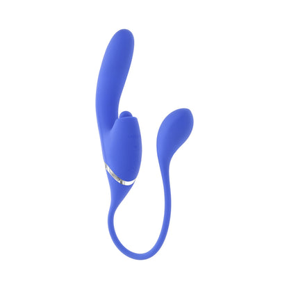 ALL IN RECHARGEABLE DUAL VIBRATING TAPPING VIBE SILICONE BLUE