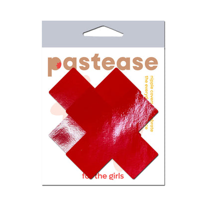 PASTEASE - X: FAUX LATEX PLEATHER VINYL CROSS PASTIES