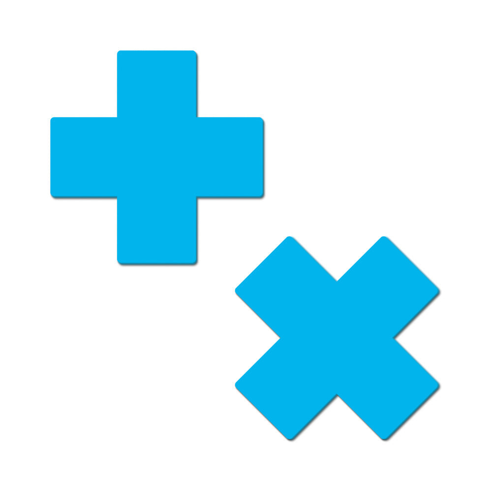 PASTEASE - X: GLOW IN THE DARK NEON CROSS PASTIES NIPPLE COVERS
