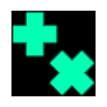 PASTEASE PLUS X: GLOW-IN-THE-DARK NEON TURQUOISE CROSS PASTIES NIPPLE COVERS