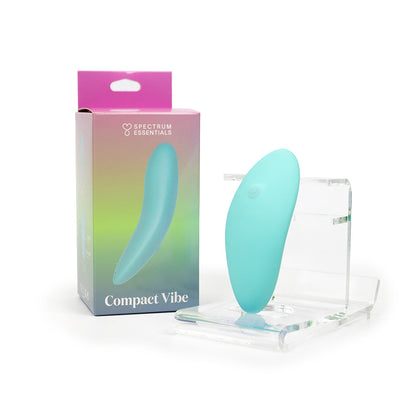 SPECTRUM - ESSENTIALS RECHARGEABLE SILICONE COMPACT EXTERNAL VIBRATOR BLUE