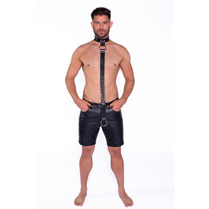 COLLAR ROJO PROWLER - DE CUERO CON CORREA