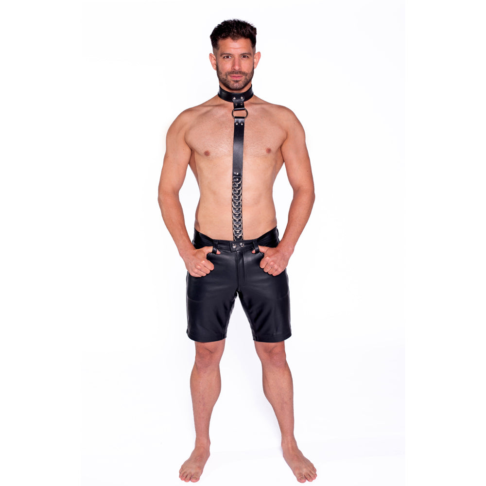 COLLAR ROJO PROWLER - DE CUERO CON CORREA