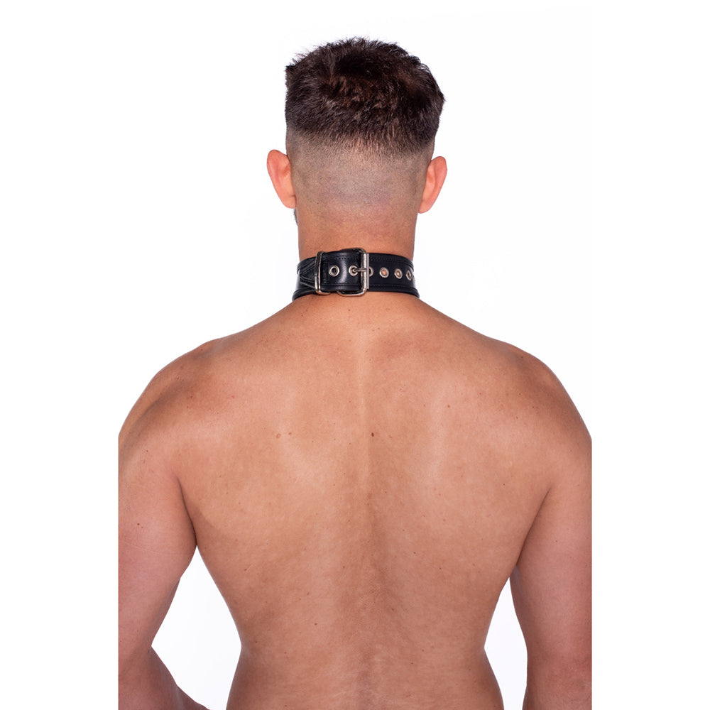 COLLAR ROJO PROWLER - DE CUERO CON CORREA