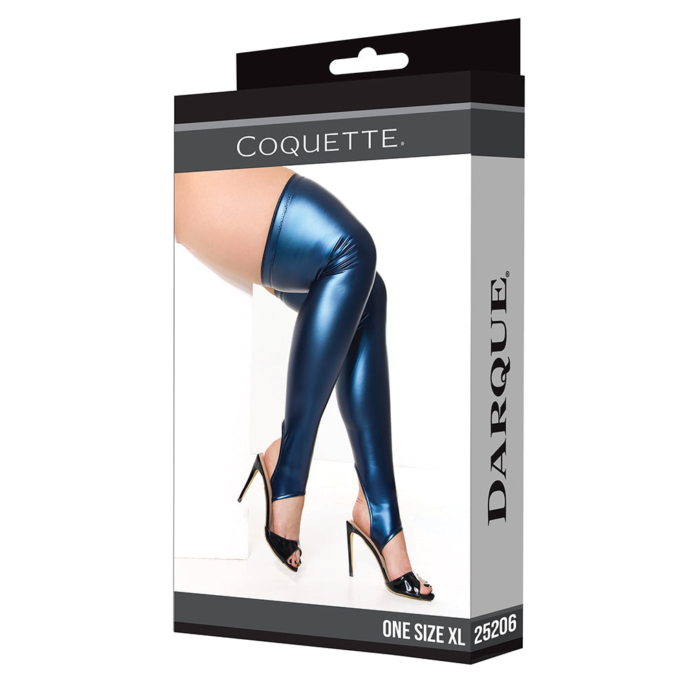 COQUETTE - DARQUE STOCKINGS BLUE QUEEN SIZE
