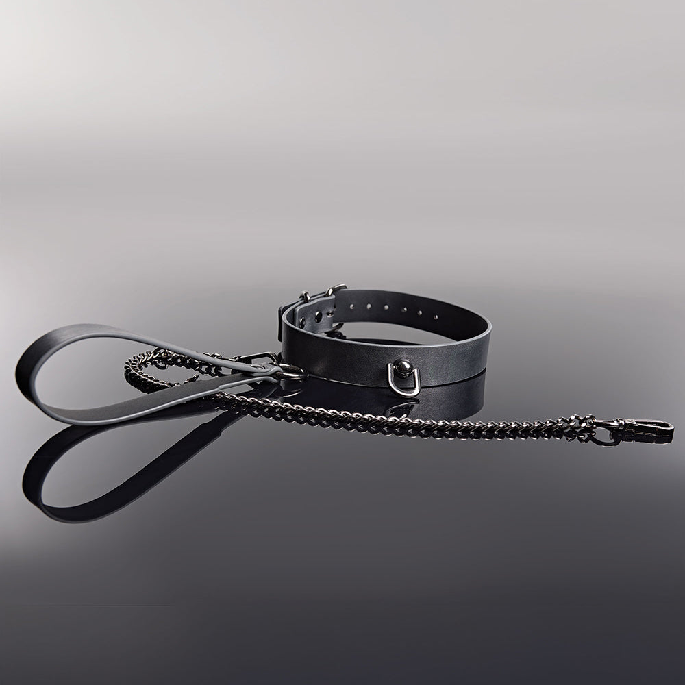 COQUETTE - PLEASURE COLLAR & LEASH GREY