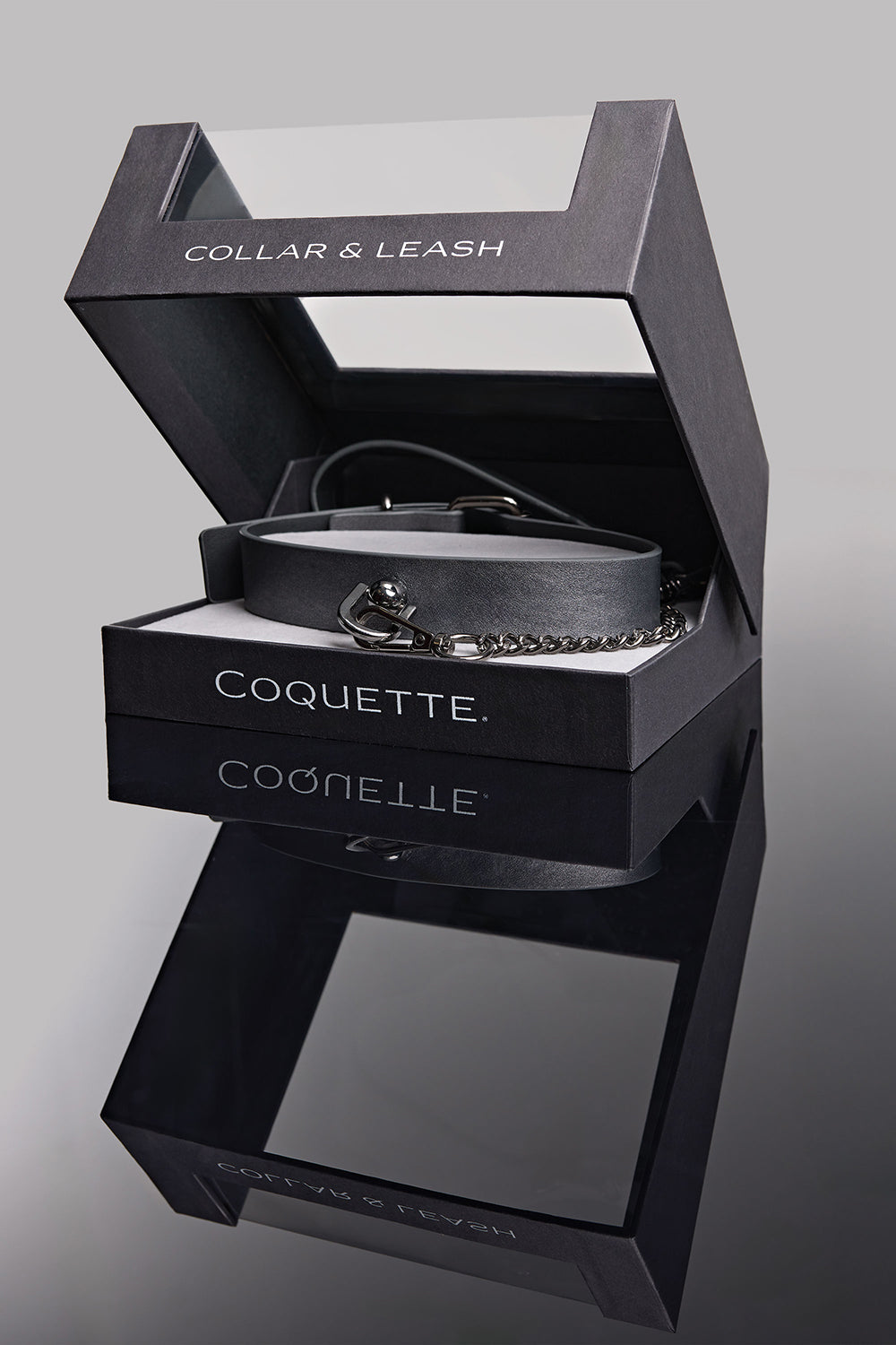 COQUETTE - PLEASURE COLLAR & LEASH GREY