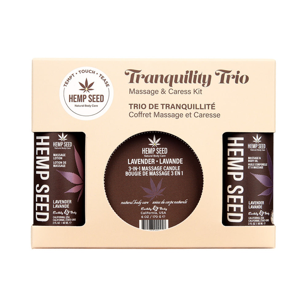 EARTHLY BODY - HEMP SEED MASSAGE IN A BOX GIFT SET LAVENDER