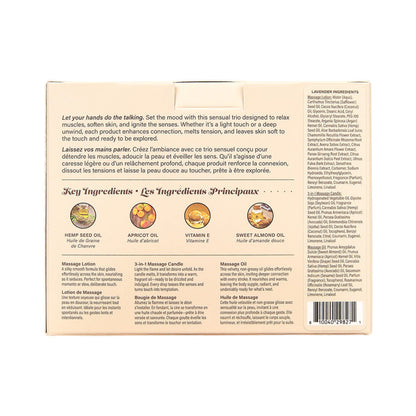 EARTHLY BODY - HEMP SEED MASSAGE IN A BOX GIFT SET LAVENDER