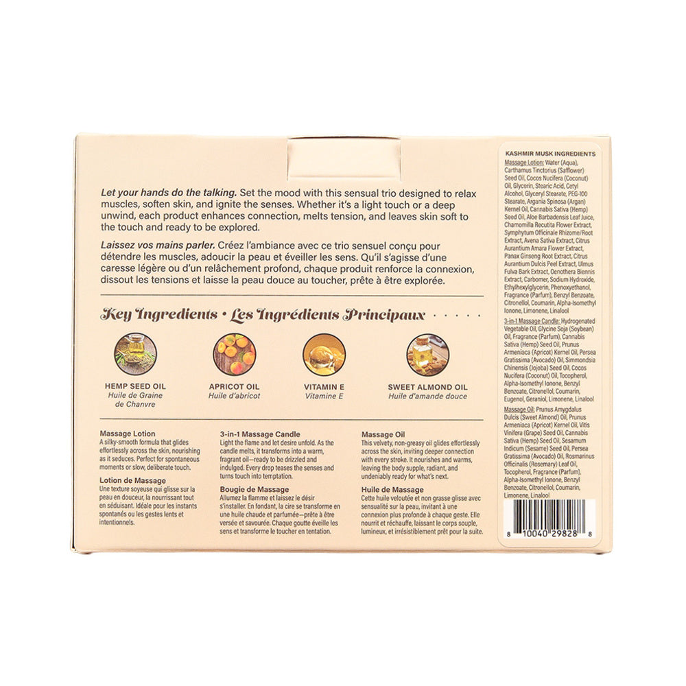 EARTHLY BODY - HEMP SEED MASSAGE IN A BOX GIFT SET KASHMIR MUSK
