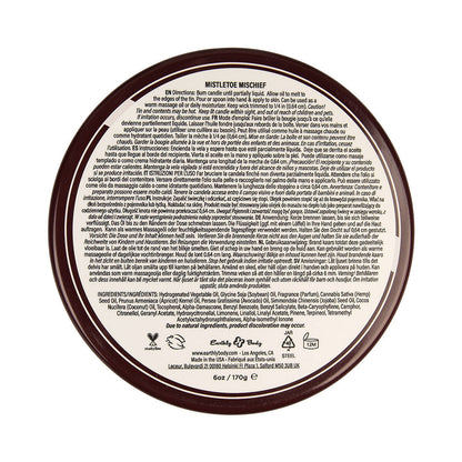 EARTHLY BODY HEMP SEED 3-IN-1 MASSAGE CANDLE MISTLETOE MISCHIEF 6 OZ.