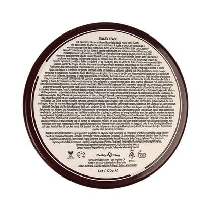 EARTHLY BODY - HEMP SEED 3-IN-1 MASSAGE CANDLE TINSEL TEASE 6 OZ.