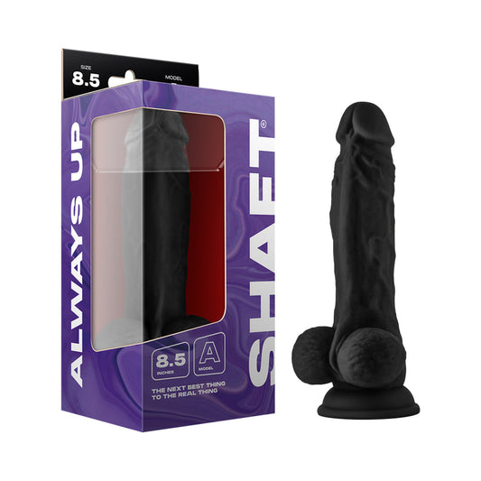 SHAFT - MODEL A 8.5 IN. LIQUID SILICONE DONG WITH BALLS BLACK