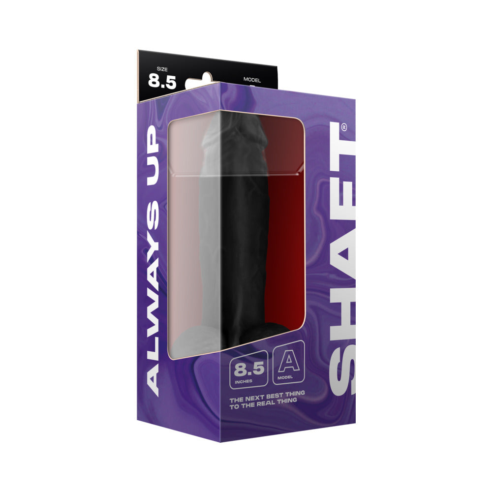 SHAFT - MODEL A 8.5 IN. LIQUID SILICONE DONG WITH BALLS BLACK