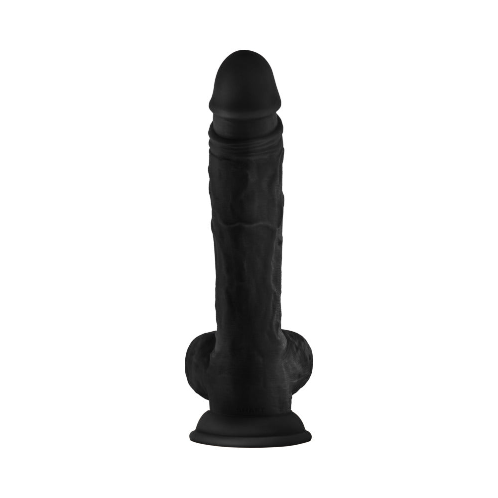 SHAFT MODEL A 10.5 IN. LIQUID SILICONE DONG WITH BALLS BLACK