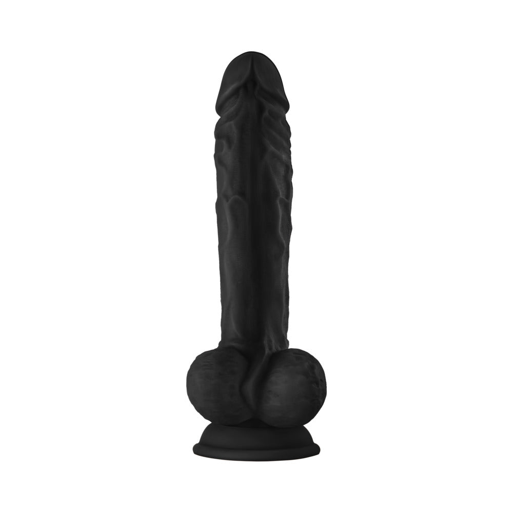 SHAFT MODEL A 10.5 IN. LIQUID SILICONE DONG WITH BALLS BLACK