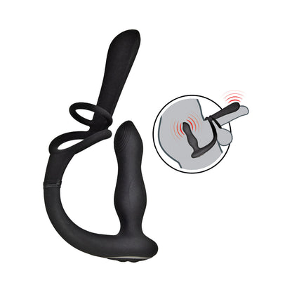 ENHANCER VIBRO PLUG & PENIS SHEATH BLACK