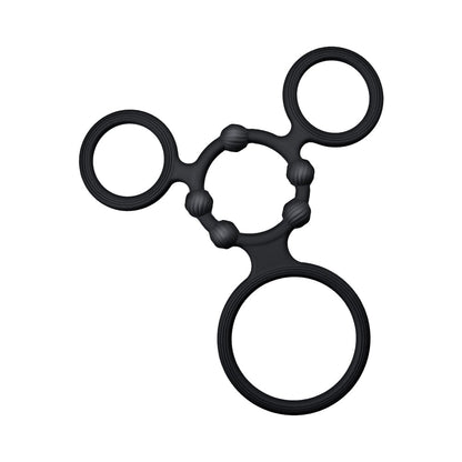 NASSTOYS - ANILLO DE PENE CUADRUPLE EN NEGRO